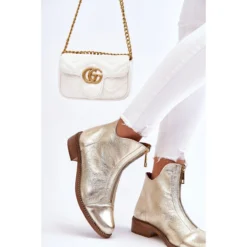 Bottes Zippées En Cuir Nicole 2785/007 Doré D'or -Lumière Écarlate Bottes bottes zippees en cuir nicole 2785 007 dore dor 4 2000x2000 1