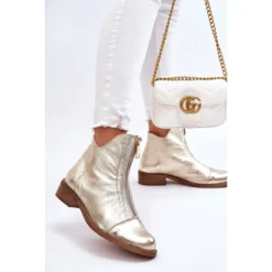 Bottes Zippées En Cuir Nicole 2785/007 Doré D'or -Lumière Écarlate Bottes bottes zippees en cuir nicole 2785 007 dore dor 5 2000x2000 1