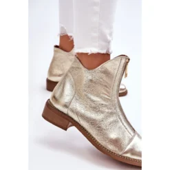 Bottes Zippées En Cuir Nicole 2785/007 Doré D'or -Lumière Écarlate Bottes bottes zippees en cuir nicole 2785 007 dore dor 7 2000x2000 1