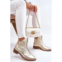 Bottes Zippées En Cuir Nicole 2785/007 Doré D'or -Lumière Écarlate Bottes bottes zippees en cuir nicole 2785 007 dore dor 8 2000x2000 1