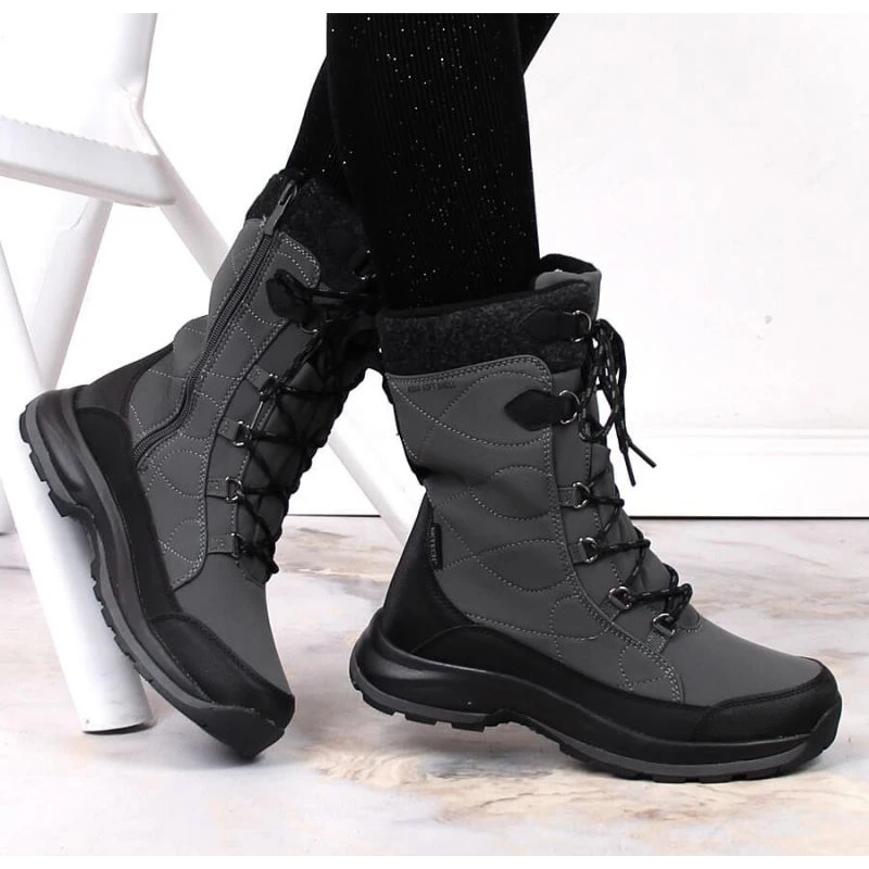 DC Bottes De Neige Imperméables Dk W 2105 DK61C Le Noir Gris 4 DC Bottes De Neige Imperméables Dk W 2105 DK61C Le Noir Gris – Image 4