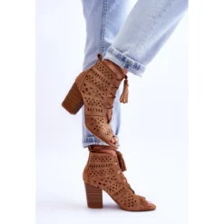 FB1 Bottes à Talons Hauts Camel Letya Ajourées Beige -Lumière Écarlate Bottes fb1 bottes a talons hauts camel letya ajourees beige 3 2000x2000 1