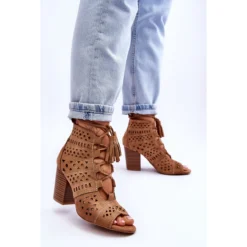 FB1 Bottes à Talons Hauts Camel Letya Ajourées Beige -Lumière Écarlate Bottes fb1 bottes a talons hauts camel letya ajourees beige 4 2000x2000 1