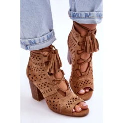 FB1 Bottes à Talons Hauts Camel Letya Ajourées Beige -Lumière Écarlate Bottes fb1 bottes a talons hauts camel letya ajourees beige 5 2000x2000 1