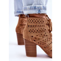 FB1 Bottes à Talons Hauts Camel Letya Ajourées Beige -Lumière Écarlate Bottes fb1 bottes a talons hauts camel letya ajourees beige 6 2000x2000 1