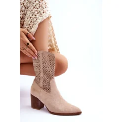 FB1 Bottes De Cowboy Hautes En Daim Pour Femmes Beige Turner -Lumière Écarlate Bottes fb1 bottes de cowboy hautes en daim pour femmes beige turner 6 2000x2000 1