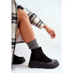 FB2 Bottes à Enfiler à La Mode Sur La Plate-forme Jenna Noire Le Noir -Lumière Écarlate Bottes fb2 bottes a enfiler a la mode sur la plate forme jenna noire le noir 3 2000x2000 1