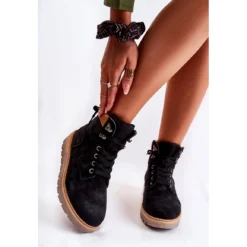 FB3 Bottes En Cuir Sur La Plate-forme Ressa Noire Le Noir