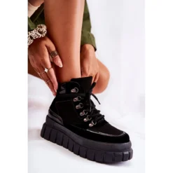 FB3 Bottes Pour Femmes à La Mode Sur La Magnifique Plate-forme Noire Le Noir -Lumière Écarlate Bottes fb3 bottes pour femmes a la mode sur la magnifique plate forme noire le noir 3 2000x2000 1