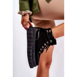 FB3 Bottes Pour Femmes à La Mode Sur La Magnifique Plate-forme Noire Le Noir -Lumière Écarlate Bottes fb3 bottes pour femmes a la mode sur la magnifique plate forme noire le noir 9 2000x2000 1