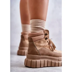 FG2 Bottes Confortables Sur La Plate-forme Sanchio Beige Foncé Brun -Lumière Écarlate Bottes fg2 bottes confortables sur la plate forme sanchio beige fonce brun 4 2000x2000 1