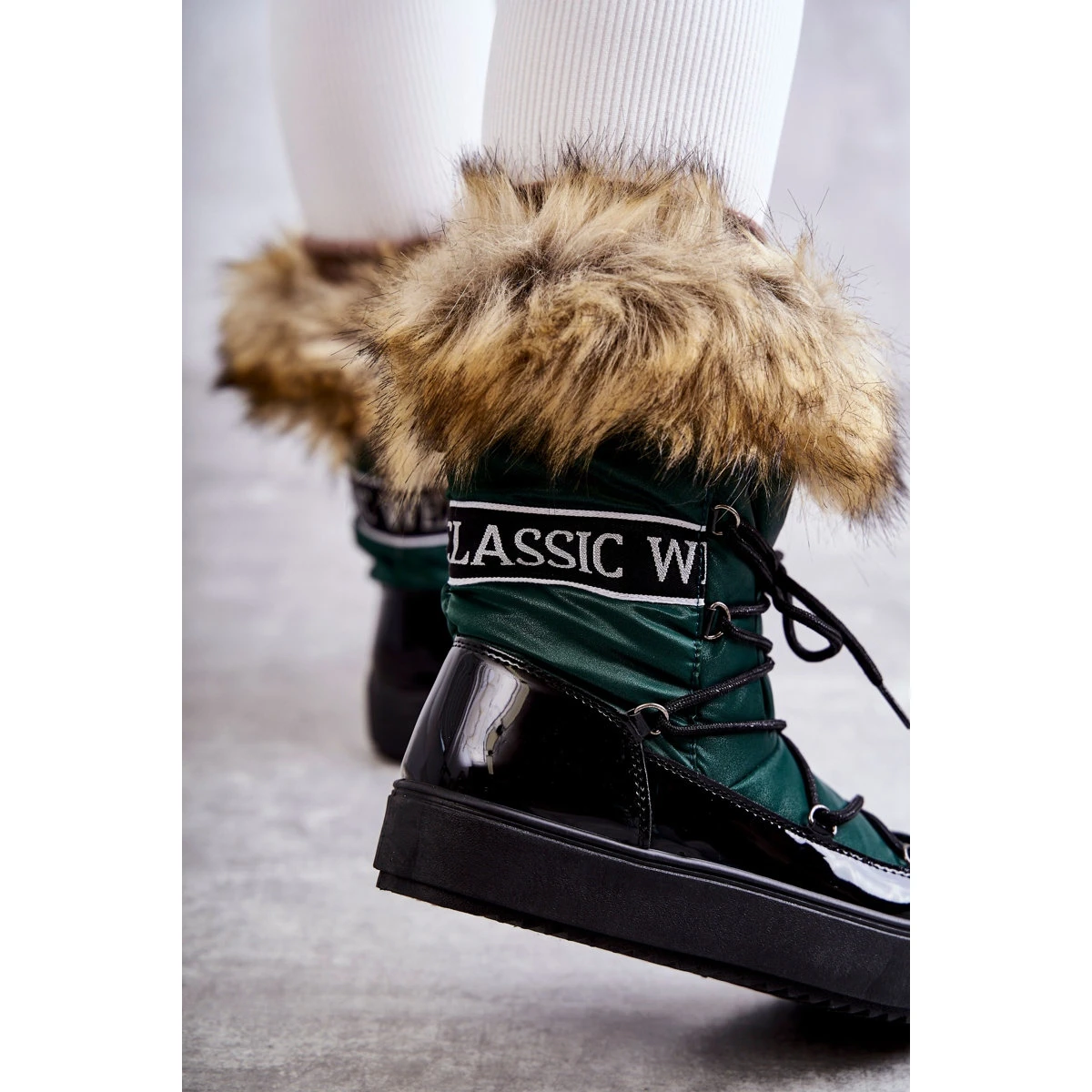 FM1 Bottes De Neige à Lacets Pour Femmes Vert Santero 2 FM1 Bottes De Neige à Lacets Pour Femmes Vert Santero – Image 2