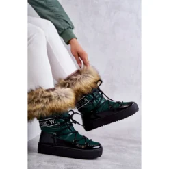FM1 Bottes De Neige à Lacets Pour Femmes Vert Santero 14 FM1 Bottes De Neige à Lacets Pour Femmes Vert Santero -Lumière Écarlate Bottes fm1 bottes de neige a lacets pour femmes vert santero 7 2000x2000 1