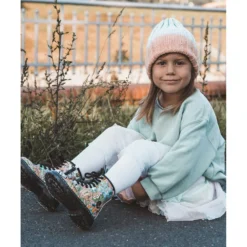FR1 Bottes Chaudes Enfant Print Rose Dexi Multicolore