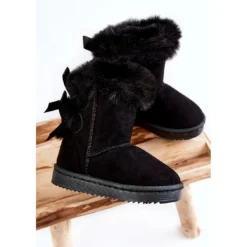 FR1 Bottes Chaudes Noires Pour Enfants Avec Nœuds Bottes De Neige Noires Funky Le Noir -Lumière Écarlate Bottes fr1 bottes chaudes noires pour enfants avec noeuds bottes de neige noires funky le noir 3 2000x2000 1