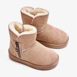 FR1 Bottes De Neige Chaudes à Enfiler Pour Enfants Beige Catellie Brun -Lumière Écarlate Bottes fr1 bottes de neige chaudes a enfiler pour enfants beige catellie brun 5 2000x2000 1