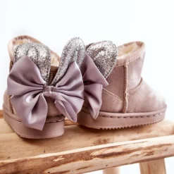 FR1 Bottes De Neige Chaudes Avec Nœuds Meriva Gris Fille Beige -Lumière Écarlate Bottes fr1 bottes de neige chaudes avec noeuds meriva gris fille beige 4 2000x2000 1