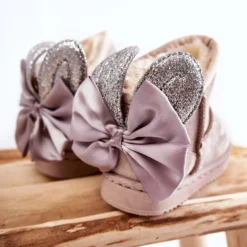 FR1 Bottes De Neige Chaudes Avec Nœuds Meriva Gris Fille Beige -Lumière Écarlate Bottes fr1 bottes de neige chaudes avec noeuds meriva gris fille beige 5 2000x2000 1