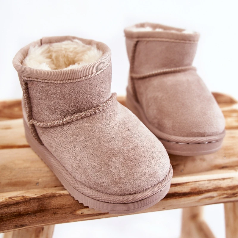 FR1 Bottes De Neige Chaudes Enfant Beige Clair Gooby 3 FR1 Bottes De Neige Chaudes Enfant Beige Clair Gooby – Image 3