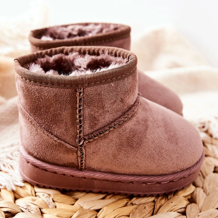 FR1 Bottes De Neige Chaudes Enfant Beige Foncé Gooby 4 FR1 Bottes De Neige Chaudes Enfant Beige Foncé Gooby – Image 4