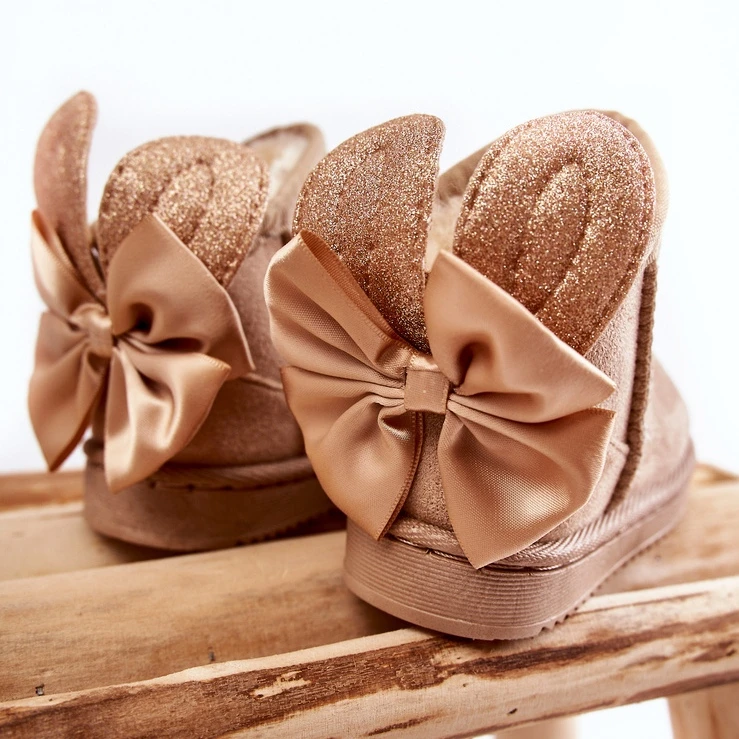 FR1 Bottes De Neige Chaudes Fille Meriva Beiges À Nœuds 4 FR1 Bottes De Neige Chaudes Fille Meriva Beiges À Nœuds – Image 4