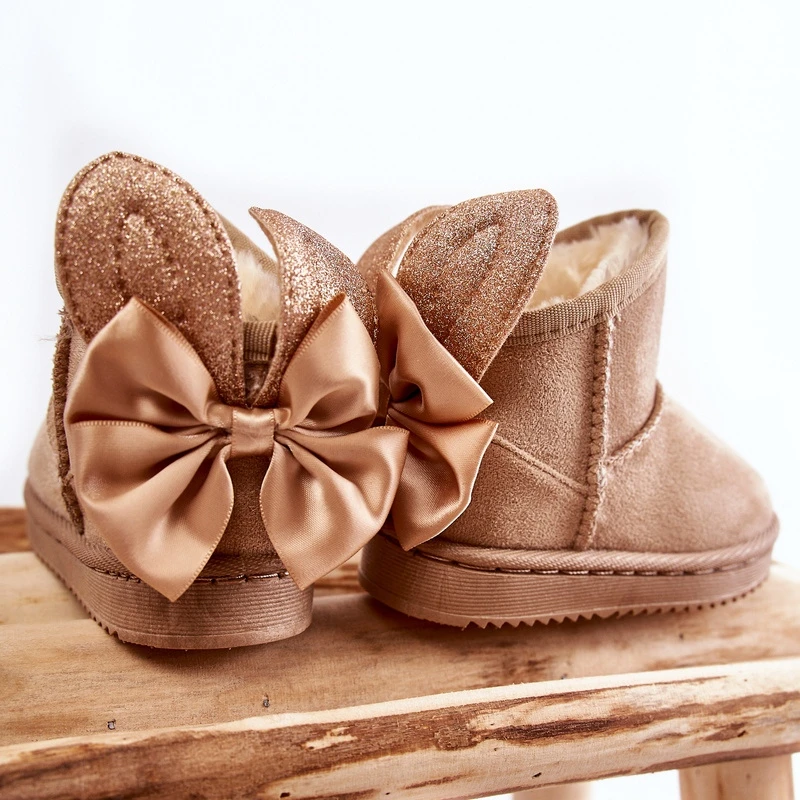 FR1 Bottes De Neige Chaudes Fille Meriva Beiges À Nœuds 5 FR1 Bottes De Neige Chaudes Fille Meriva Beiges À Nœuds – Image 5