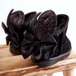 FR1 Bottes De Neige Chaudes Fille Meriva Noires À Nœuds Le Noir -Lumière Écarlate Bottes fr1 bottes de neige chaudes fille meriva noires a noeuds le noir 3 2000x2000 1