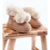 FR1 Bottes De Neige Chaudes Pour Jeunes Enfants Roofy Beige Clair Blanche