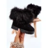 FR1 Bottes De Neige Enfant Ariana Noires Avec Fourrure Le Noir