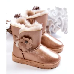 FR1 Bottes De Neige Enfant Golden Bianca Avec Fleur D'or -Lumière Écarlate Bottes fr1 bottes de neige enfant golden bianca avec fleur dor 3 2000x2000 1