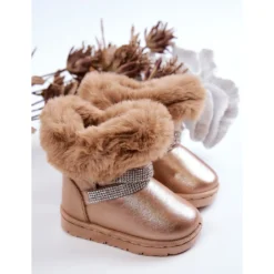 FR1 Bottes De Neige Pour Enfants Avec Cubic Zirconia Golden Hollee D'or D'or -Lumière Écarlate Bottes fr1 bottes de neige pour enfants avec cubic zirconia golden hollee dor dor 4 2000x2000 1