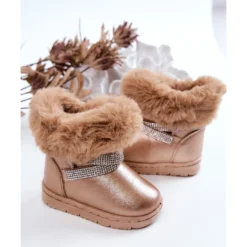 FR1 Bottes De Neige Pour Enfants Avec Cubic Zirconia Golden Hollee D'or D'or -Lumière Écarlate Bottes fr1 bottes de neige pour enfants avec cubic zirconia golden hollee dor dor 5 2000x2000 1