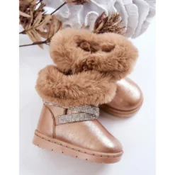 FR1 Bottes De Neige Pour Enfants Avec Cubic Zirconia Golden Hollee D'or D'or -Lumière Écarlate Bottes fr1 bottes de neige pour enfants avec cubic zirconia golden hollee dor dor 6 2000x2000 1