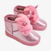 FR1 Bottes De Neige Pour Enfants Chauffées Avec Fourrure Avec Oreilles Rose Betty