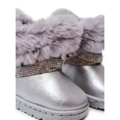 FR1 Bottes De Neige Silver Hollee Pour Enfants Avec Zircons Cubiques ['argent'] Gris -Lumière Écarlate Bottes fr1 bottes de neige silver hollee pour enfants avec zircons cubiques argent gris 6 2000x2000 1