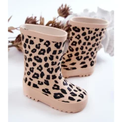 FR1 Bottes De Pluie Enfant Motif Léopard Beige Nanny -Lumière Écarlate Bottes fr1 bottes de pluie enfant motif leopard beige nanny 3 2000x2000 1