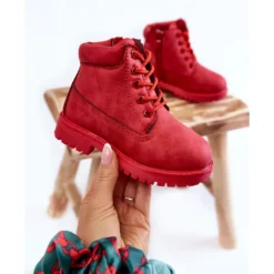 FR1 Bottes De Trappeur Pour Enfant Avec Fermeture éclair Rouge Dexter -Lumière Écarlate Bottes fr1 bottes de trappeur pour enfant avec fermeture eclair rouge dexter 3 2000x2000 1