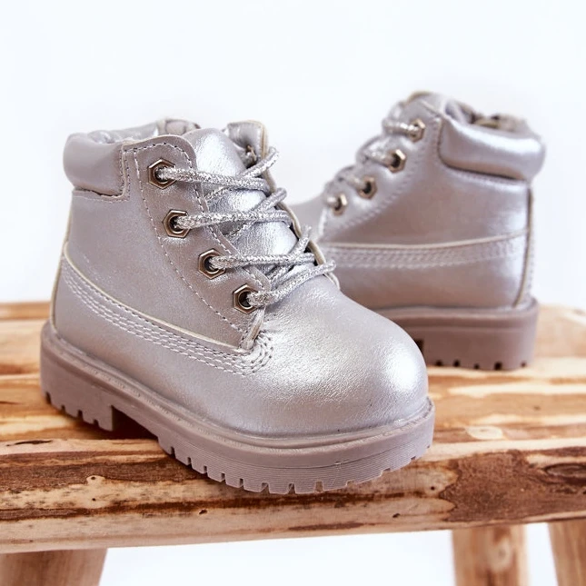 FR1 Bottes De Trappeur Pour Enfants Avec Une Fermeture éclair Silver Dexter Argent 2 FR1 Bottes De Trappeur Pour Enfants Avec Une Fermeture éclair Silver Dexter Argent – Image 2