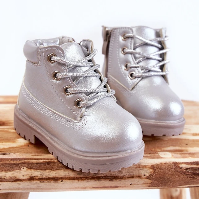 FR1 Bottes De Trappeur Pour Enfants Avec Une Fermeture éclair Silver Dexter Argent 5 FR1 Bottes De Trappeur Pour Enfants Avec Une Fermeture éclair Silver Dexter Argent – Image 5