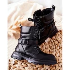 FR1 Bottes Dollay Noires Pour Enfants Avec Boucle Le Noir -Lumière Écarlate Bottes fr1 bottes dollay noires pour enfants avec boucle le noir 5 2000x2000 1