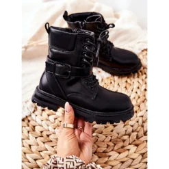 FR1 Bottes Dollay Noires Pour Enfants Avec Boucle Le Noir -Lumière Écarlate Bottes fr1 bottes dollay noires pour enfants avec boucle le noir 6 2000x2000 1