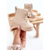FR1 Bottes En Cuir Pour Enfants Avec Fermeture Éclair Beige Omua