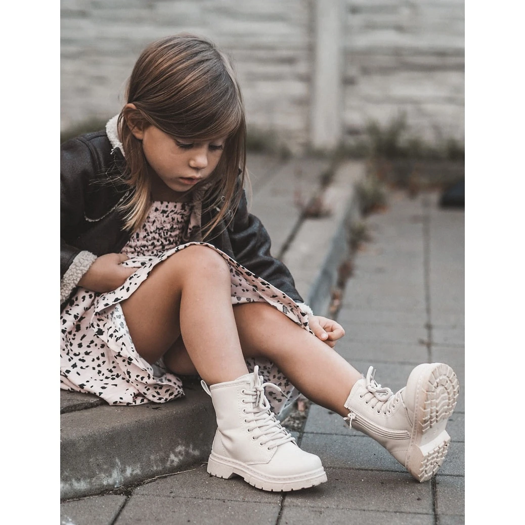 FR1 Bottes En Cuir Pour Enfants Avec Fermeture Éclair Beige Omua 5 FR1 Bottes En Cuir Pour Enfants Avec Fermeture Éclair Beige Omua – Image 5