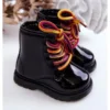 FR1 Bottes Enfant Laquées Avec Fermeture Éclair Noir Tibbie Le Noir