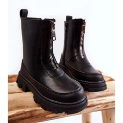 FR1 Bottes Hautes En Cuir à La Mode Avec Fermeture à Glissière Noire Daffy Le Noir 9 FR1 Bottes Hautes En Cuir à La Mode Avec Fermeture à Glissière Noire Daffy Le Noir -Lumière Écarlate Bottes fr1 bottes hautes en cuir a la mode avec fermeture a glissiere noire daffy le noir 5 2000x2000 1