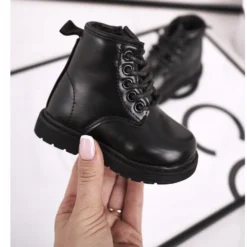 FRROCK Bottes Chaudes Noires Ammy Black Pour Enfants Le Noir