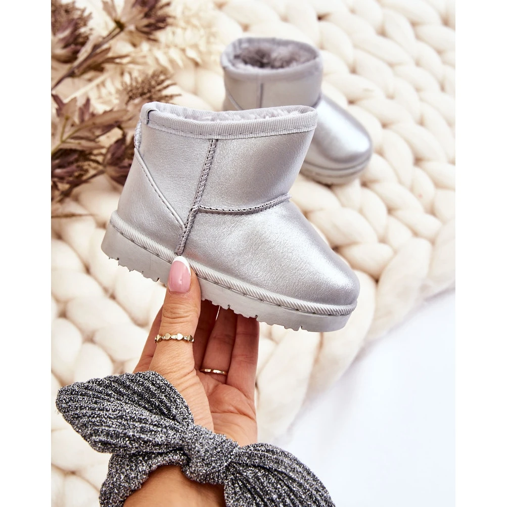 FRROCK Bottes De Neige Chaudes Argentées Pour Enfants Scooby Gris 4 FRROCK Bottes De Neige Chaudes Argentées Pour Enfants Scooby Gris – Image 4