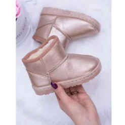 FRROCK Bottes De Neige Chaudes Champagne Pour Enfants Scooby Rose D'or