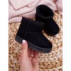 FRROCK Bottes De Neige Chaudes Noires Pour Enfants Gooby Le Noir