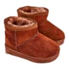 FRROCK Bottes De Neige Chaudes Pour Enfants, Jeunes, Kaki Gooby Brun